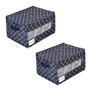 Navy Blue/Gold Stemware Storage Box (Set of 2)