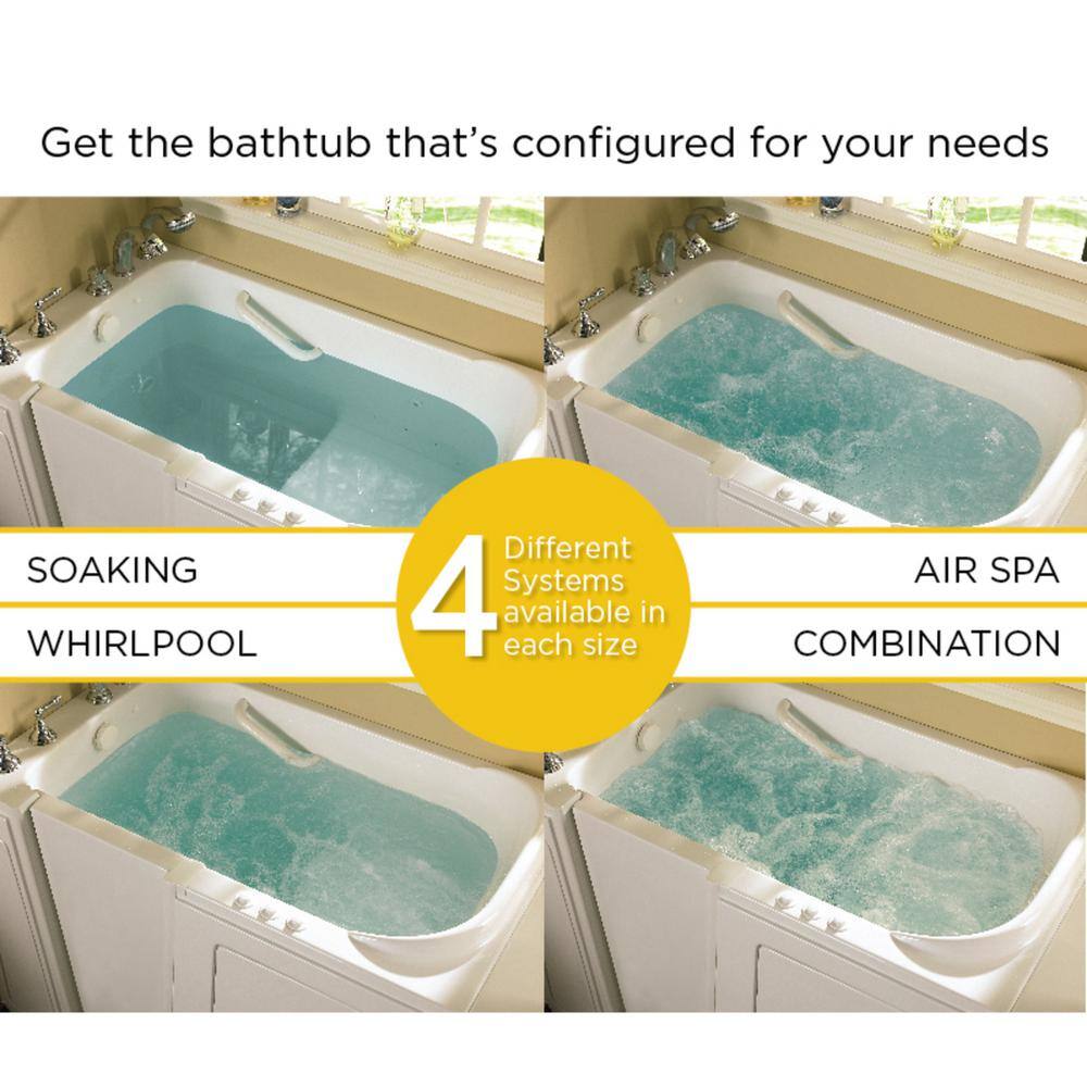 Linen Acrylic Left Hand Walk-In Whirlpool Bathtub