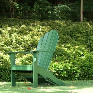 Moni Mahogany Wood Hunter Green Adirondack Chair FREE Tray Table