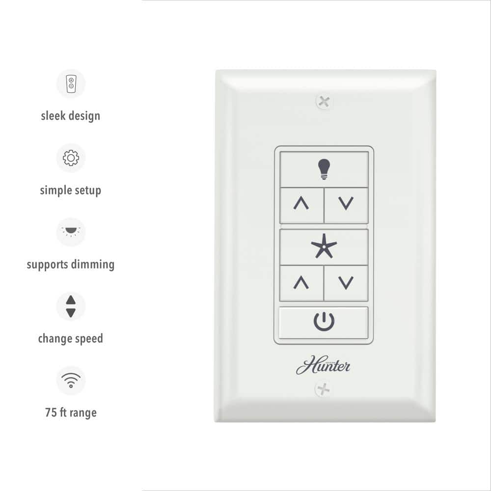 Universal White Fan Light Wall Control with Receiver