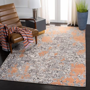 Restoration Vintage Rust/Gray 4 ft. x 6 ft. Wool/Viscose Abstract Area Rug