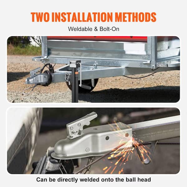 VEVOR Straight Trailer Coupler, for 2 in. Hitch Ball, 3 in