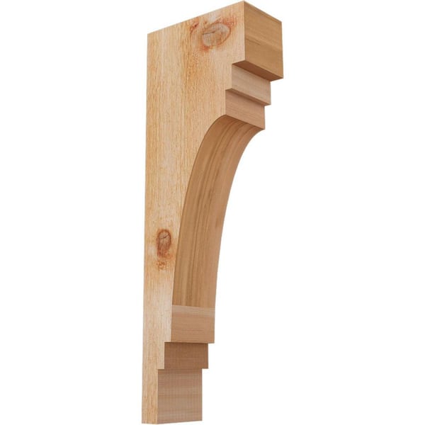 Ekena Millwork 4 in. x 8 in. x 24 in. Western Red Cedar Pescadero Rough Sawn Corbel
