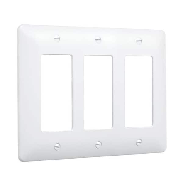 TAYMAC White 3-Gang Decorator/Rocker Wall Plate (1-Pack) 5550W - The ...