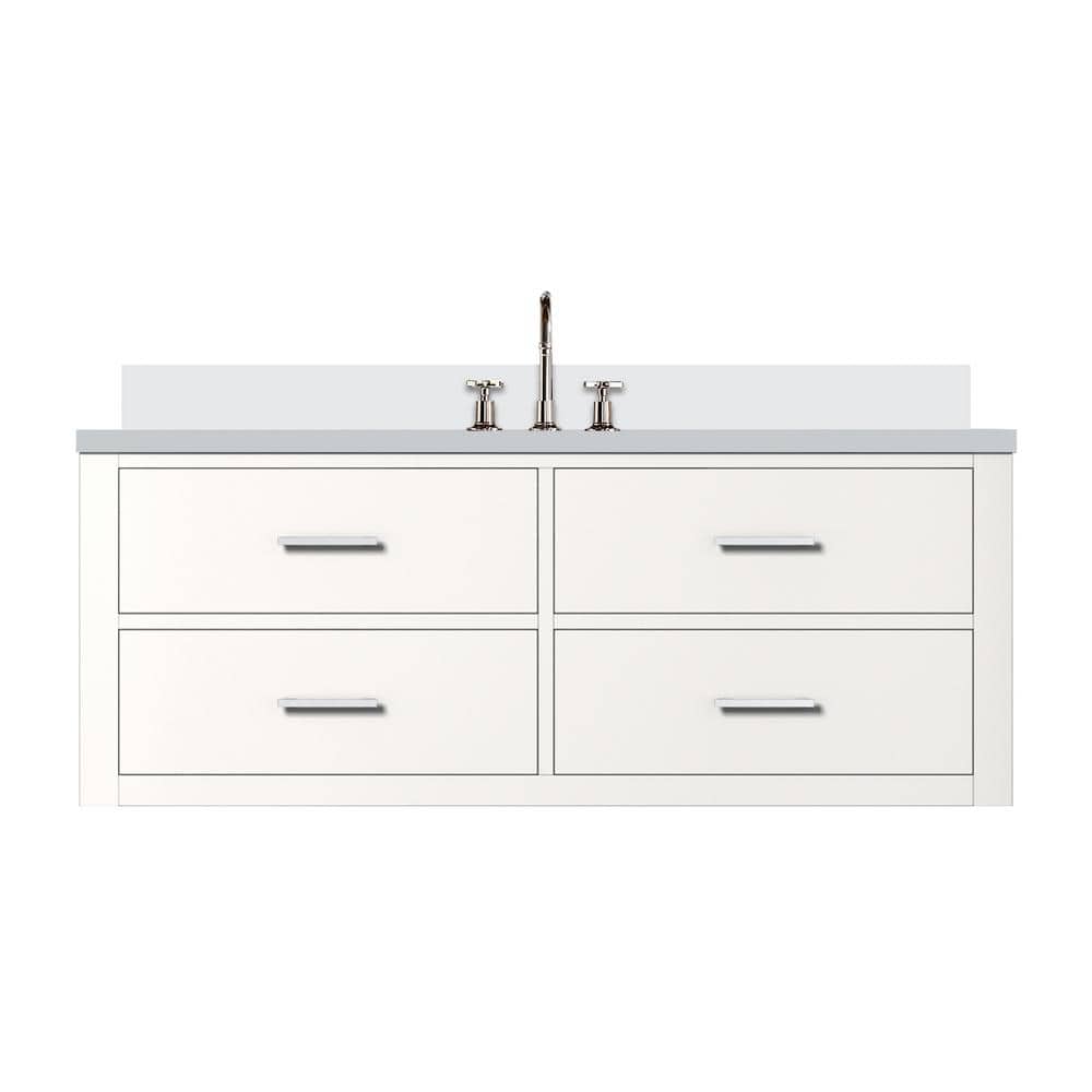 Sherman 48 in W x 22 in D White Double Bath Vanity with White Quartz Top, and Faucet Set price history on PriceWatchPro