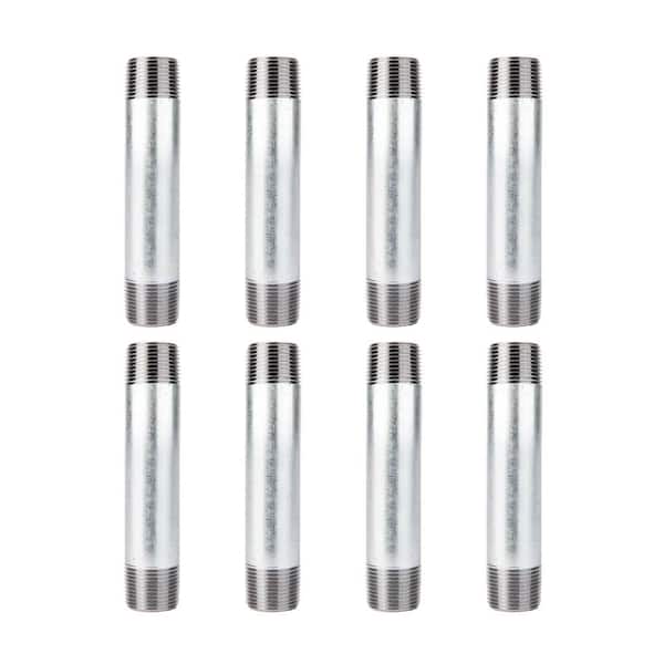 PIPE DECOR 3/4 in. x 5 in. Galvanized Steel Nipple (8-Pack)