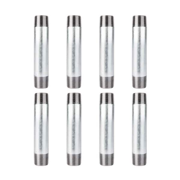 PIPE DECOR 3/4 in. x 5 in. Galvanized Steel Nipple (8-Pack)