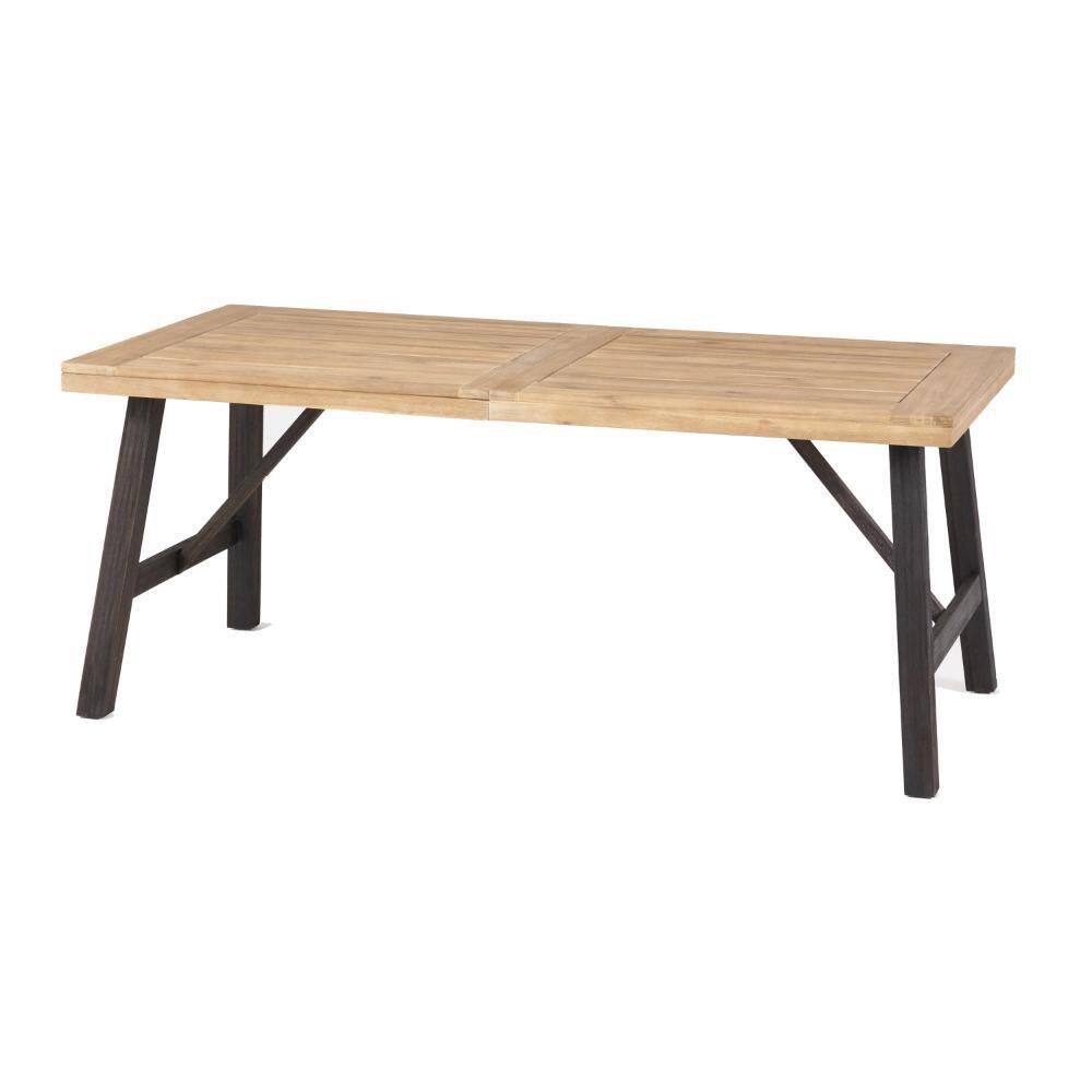 Wren Brown Rectangle Wood Outdoor Dining Table