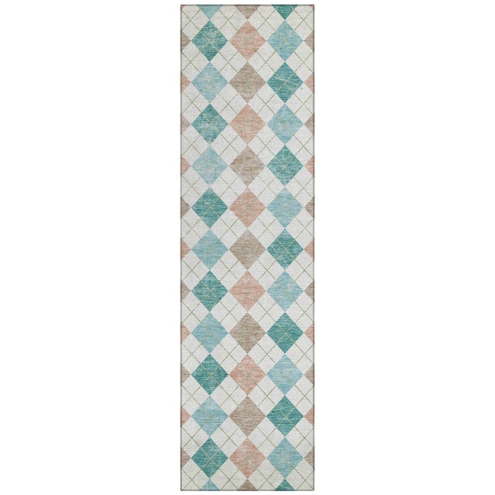 Chantille Machine Washable Indoor/Outdoor Abstract ACN2238 Aqua 2 ft. 3 in. x 7 ft. 6 in. Runner Rug price history on PriceWatchPro