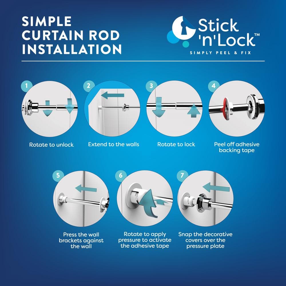 Adjustable Brushed Nickel Stainless Steel Shower Curtain Tension Rod, 48-86 inches
