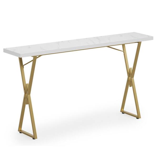 extra long white console table