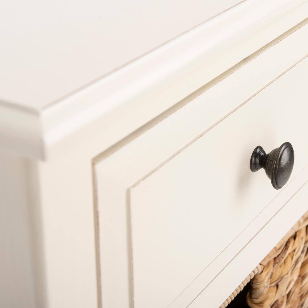 Countryside Charm White Pine 4-Drawer Rectangular Storage Table