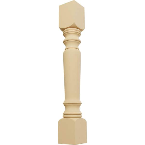 Ekena Millwork 5 in. x 5 in. x 35-1/2 in. Unfinished Alder Legacy Tapered Cabinet Column