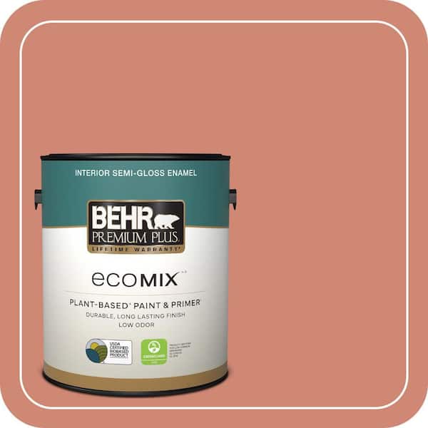 1 gal. #210D-5 Copperleaf Semi-Gloss Enamel EcoMix Plant-Based Interior Paint & Primer