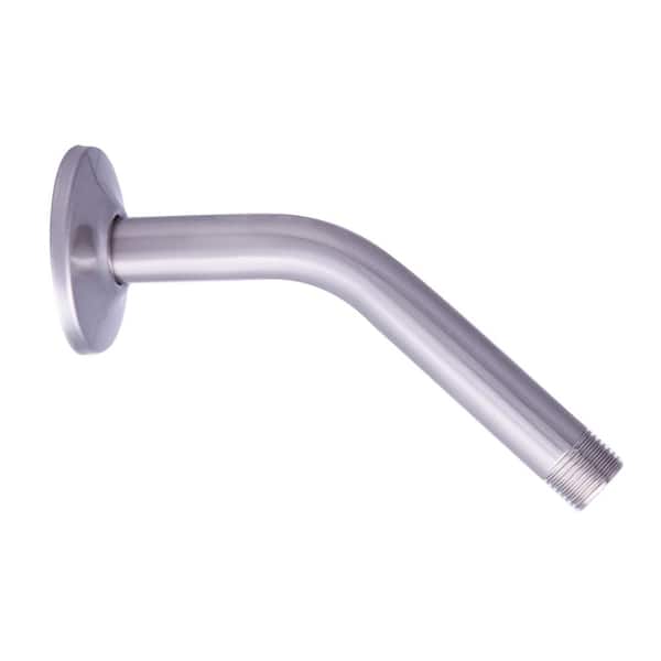 Dyconn 7.25 in. Angled Shower Arm with Flange in Brushed Nickel