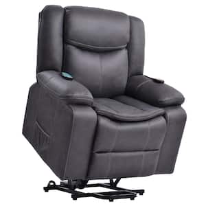 Gray Power Lift Chair for Elderly with Adjustable Massage Function and Heating System