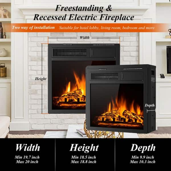 23 inch Built In Electric Fireplace Insert Heater Recessed high quality Freestanding Inset