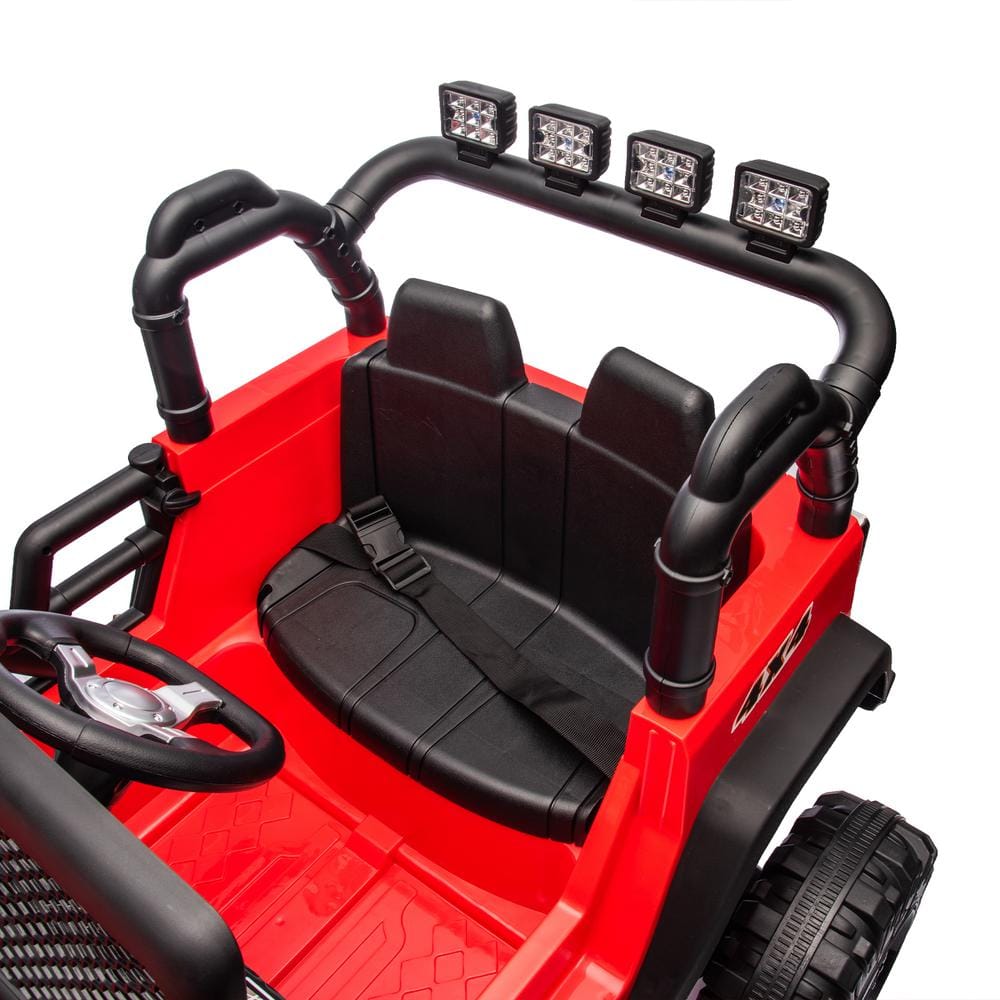 Red 24V Electric Ride-On SUV with Remote Control and LED Lights