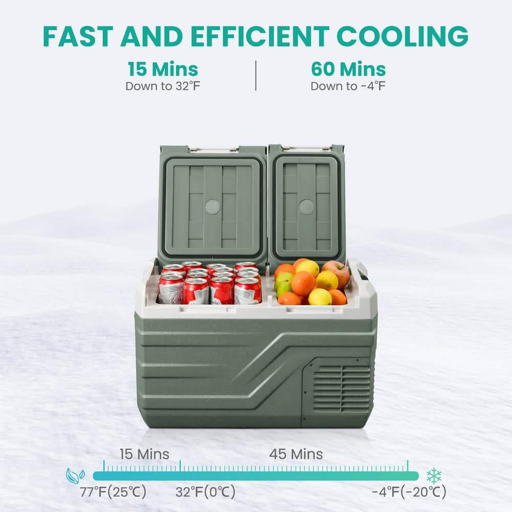 Alpicool 25qt Dual Zone Gray Portable Car Refrigerator