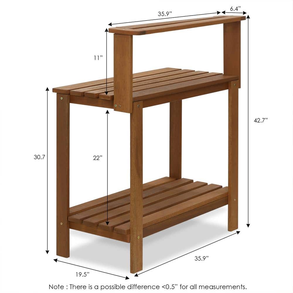 Natural Teak Wood Modern Potting Bench for Garden Enthusiasts