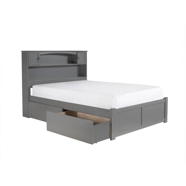 Afi Newport Grey Full Platform Bed With, Twin Bed Frame Size In Feet