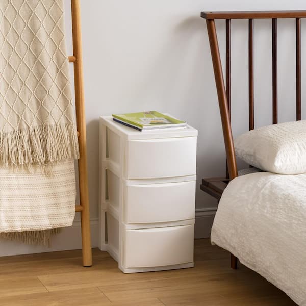 IRIS 3 Drawer Plastic Storage Bin Chest, White (2-Pack) 540011