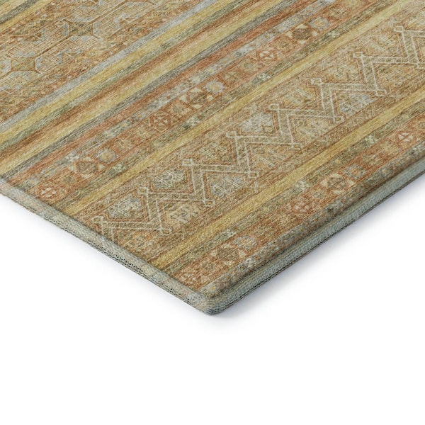 Mayfield Premium Machine Washable Abstract AMF1653 Wheat 3 ft. x 5 ft. Area Rug