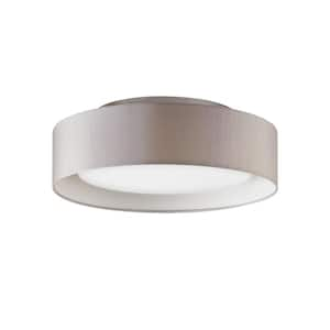 Naomi 15.75 in. 3-Light Gray Outside and White Inside Flush Mount