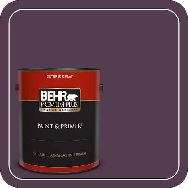 BEHR PREMIUM PLUS 1 gal. #PPU17-02 Oriental Eggplant Flat Exterior Paint & Primer