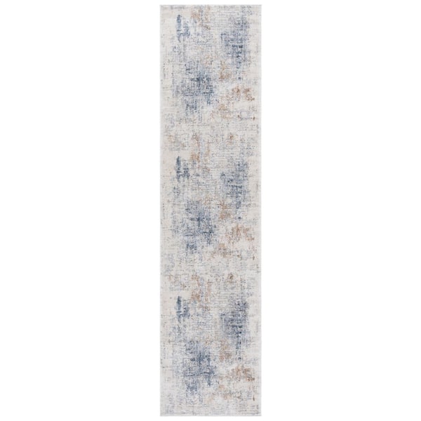 Scarlett 2 ft. x 8 ft. Blue/Ivory Beige Distressed Abstract Runner Rug