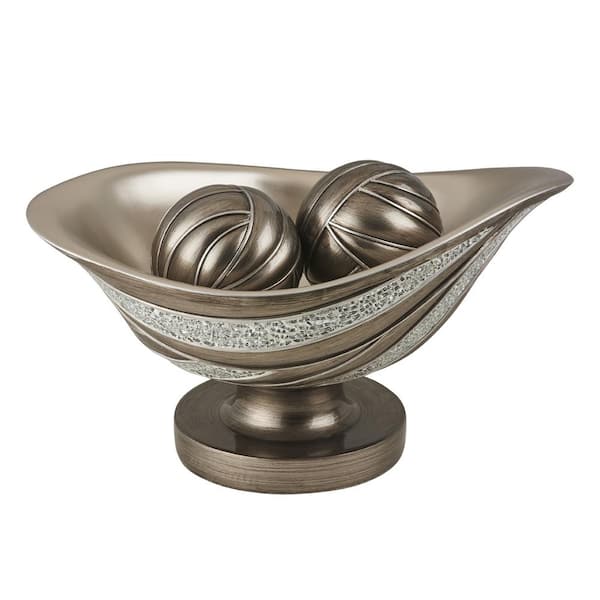 Reviews For Ok Lighting Silver Kairavi Polyresin Decorative Bowl With Spheres Pg 1 The Home Depot - Ok Lighting Home Decor