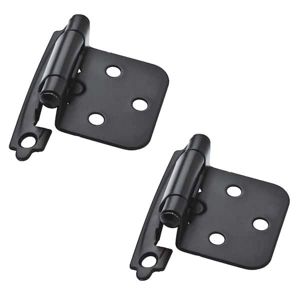 1-Pair Face Frame Variable Overlay Self-Closing Matte Black Cabinet Hinge
