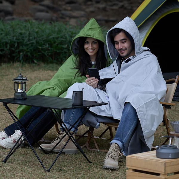 Camping Blanket, Large Warm Wearable Stadium Blanket, Waterproof & Windproof, Polyester Fleece, Flame Retardant