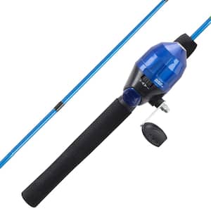 Blue Youth Size 4 ft. 2 in. Fiberglass Rod and Reel Starter Set - Spincast Reel for Beginners