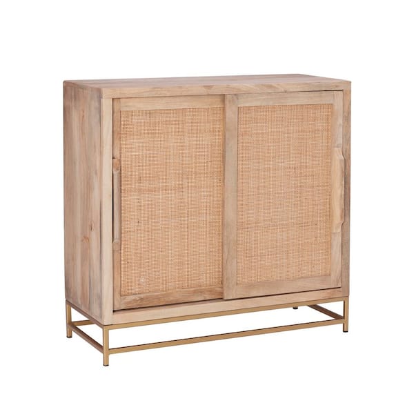Casper Natural Cane 33 in. Accent Cabinet with 1-Shelf and Doors