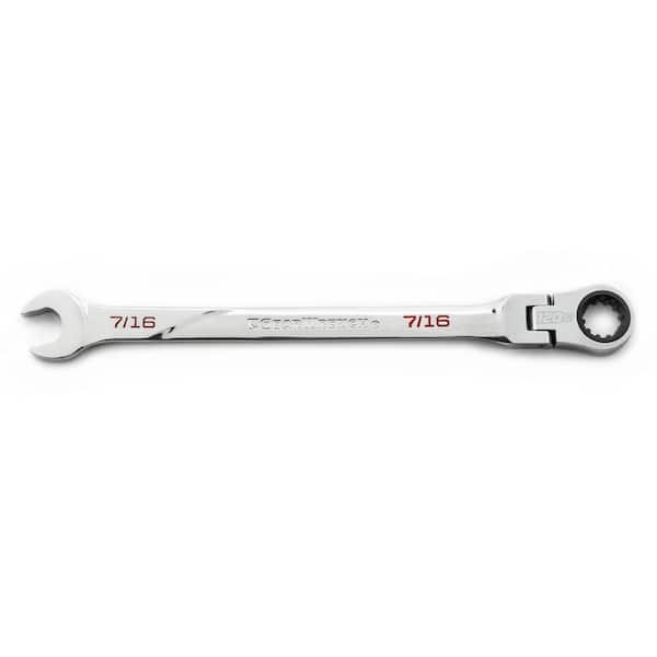 GEARWRENCH 7/16 in. SAE 120XP Universal Spline XL Flex Head Combination Ratcheting Wrench