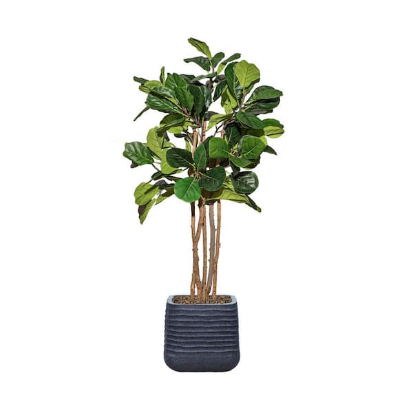 VINTAGE HOME Artificial Faux Fig Tree 68 in. Large Fake Plant Real Touch with Eco Planter