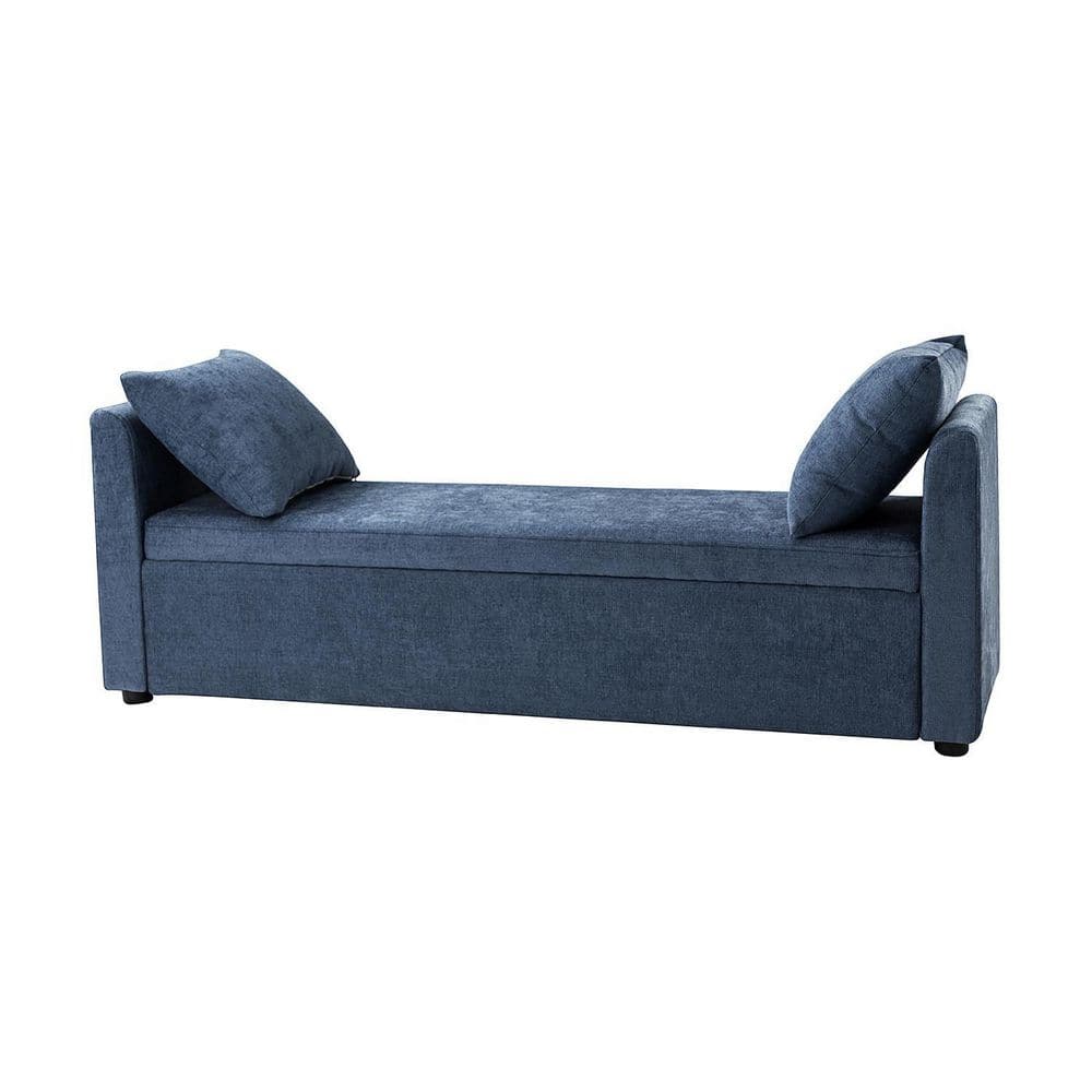 ARTFUL LIVING DESIGN Felipe Wide Navy Storage Bench With Plastic Legs   Navy Dining Benches Lysn22130 Navy 64 1000 