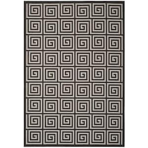 Beach House Light Gray/Charcoal 5 ft. x 8 ft. Geometric Indoor/Outdoor Patio  Area Rug