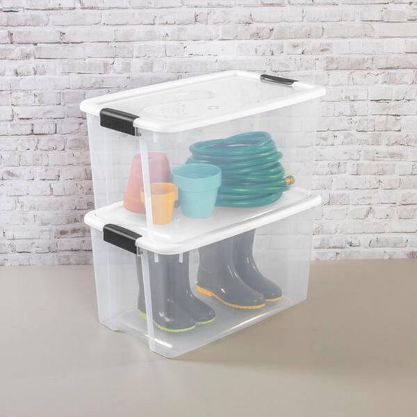 Sterilite 70 Qt. Storage (8-Pack) Bundled with VELCRO Brand 10 ft