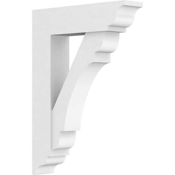 Ekena Millwork Standard Olympic 3 in. W x 22 in. H x 16 in. D Signature Urethane Polyurethane Bracket With Traditional Ends