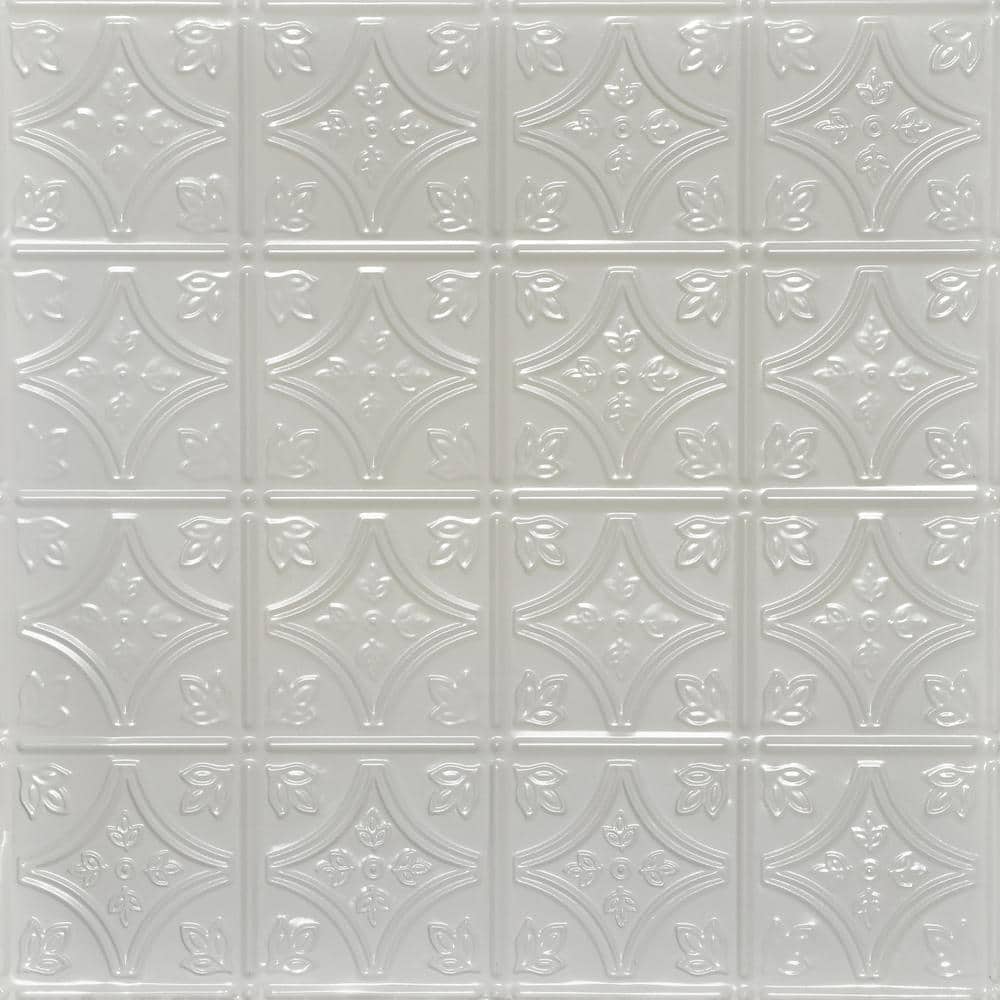 Tiny Tiptoe Eggshell White 2 ft. x 2 ft. Decorative Nail Up Tin Ceiling Tile (24 sq. ft. /Case) price history on PriceWatchPro