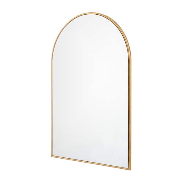 Medium Arched Gold Classic Accent Mirror (35 in. H x 24 in. W)