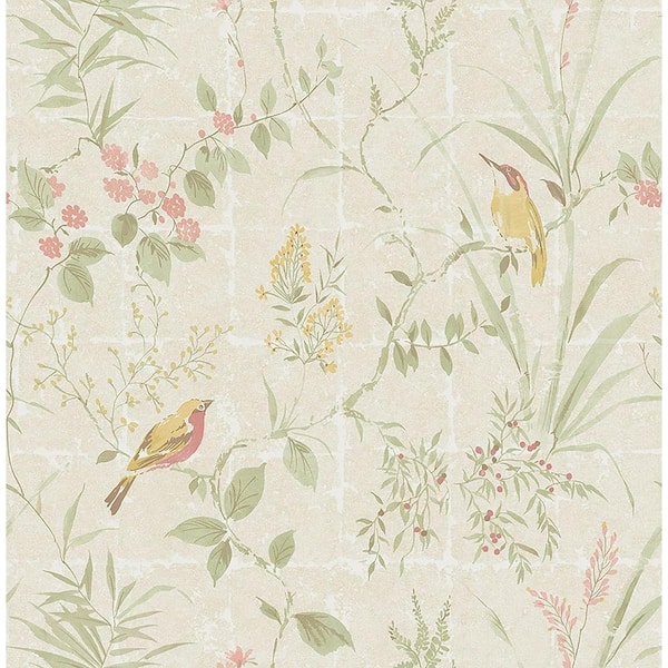 Beacon House Imperial Cream Garden Chinoiserie Wallpaper Sample