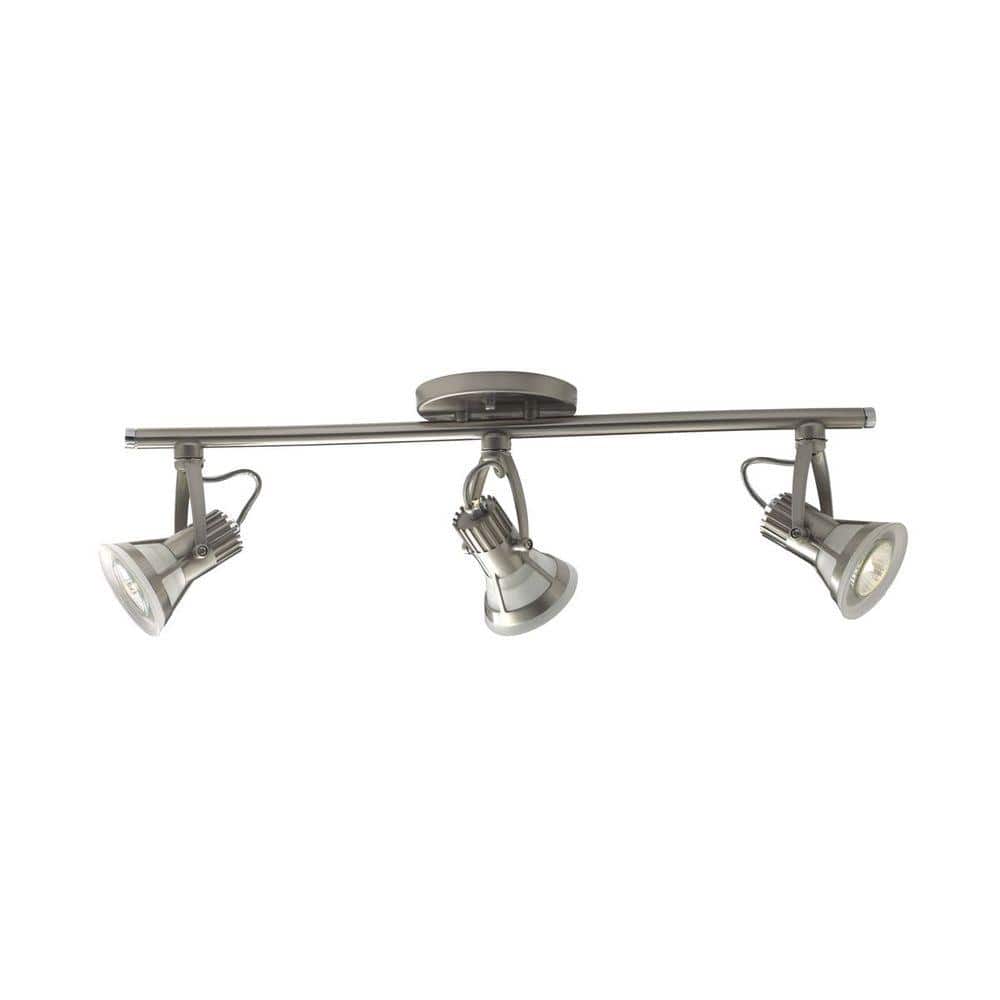 Vortex 22.5 in. 3-Light Satin Nickel Halogen Track Lighting Kit