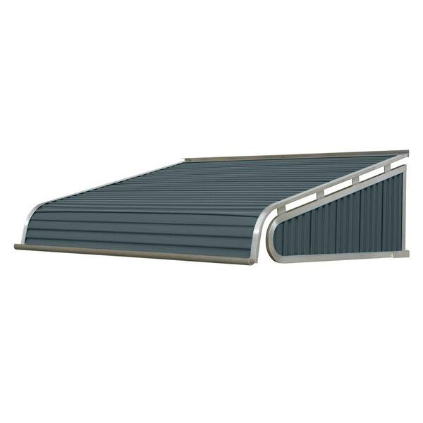 NuImage Awnings 8 ft. 1500 Series Door Canopy Aluminum Fixed Awning (12 in. H x 24 in. D) in Slate Blue