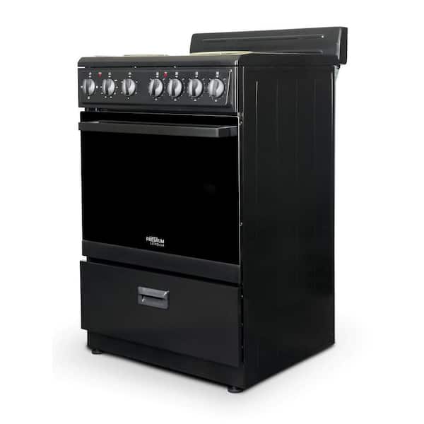 Premium Levella - Cocina eléctrica de 24 pulgadas con 4 quemadores de  bobina y capacidad de horno de 2.7 pies cúbicos en color blanco