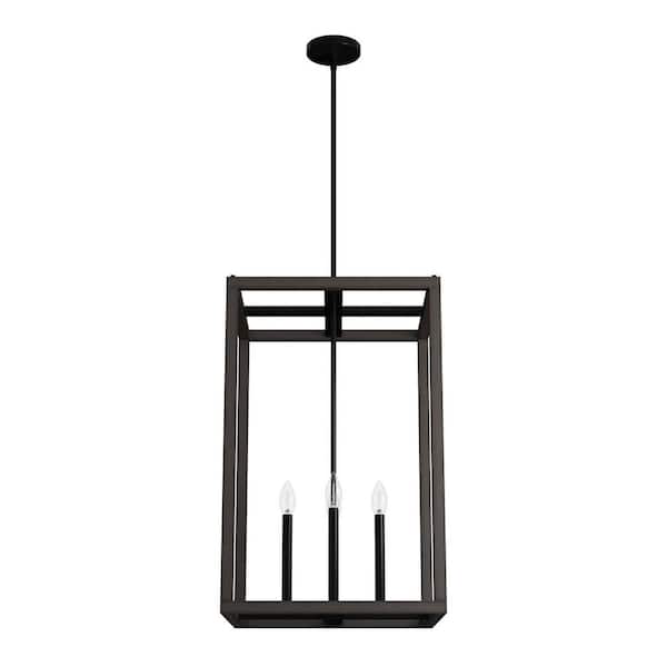 Squire Manor 4-Light Matte Black Lantern Pendant Light