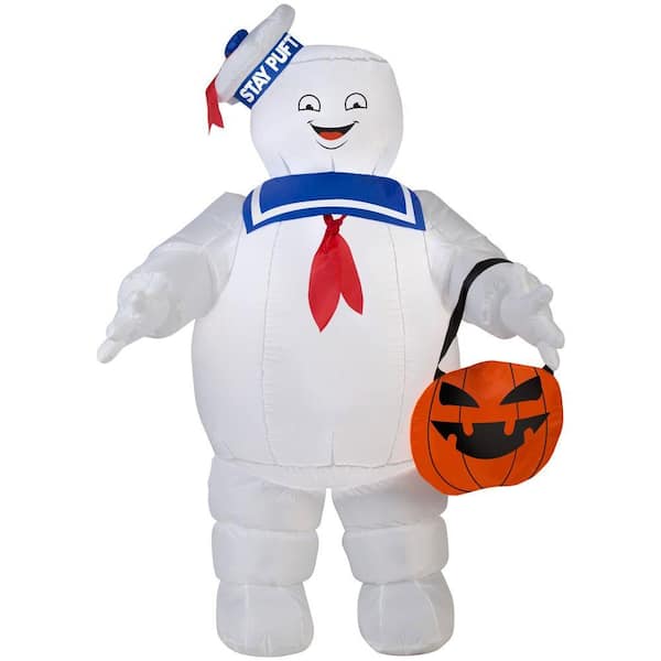 42 in. Stay Puft Inflatable with Pumpkin Tote Ghostbusters