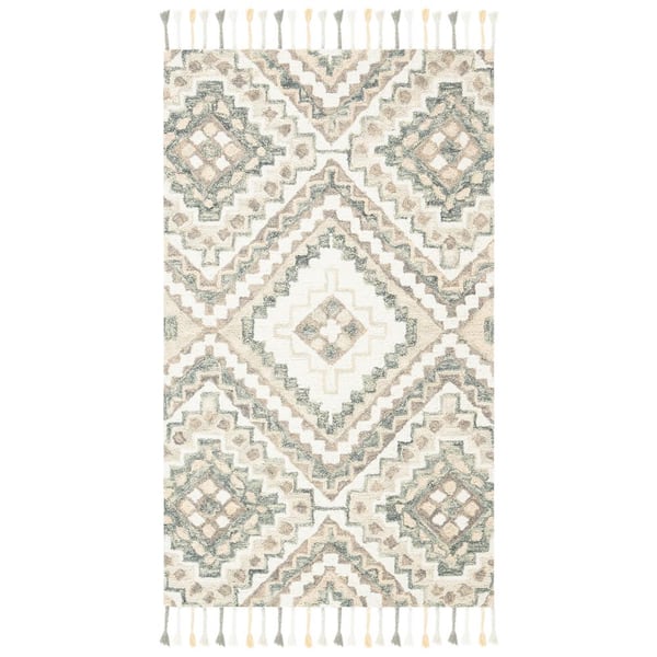 SAFAVIEH Aspen Taupe/Ivory Doormat 3 ft. x 5 ft. Geometric Area Rug